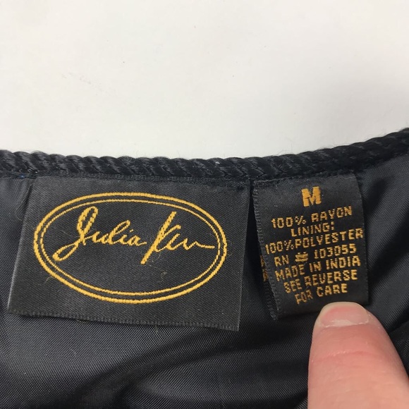 Julia Kin Womens Jacket Blue Black Floral M - Picture 6 of 6